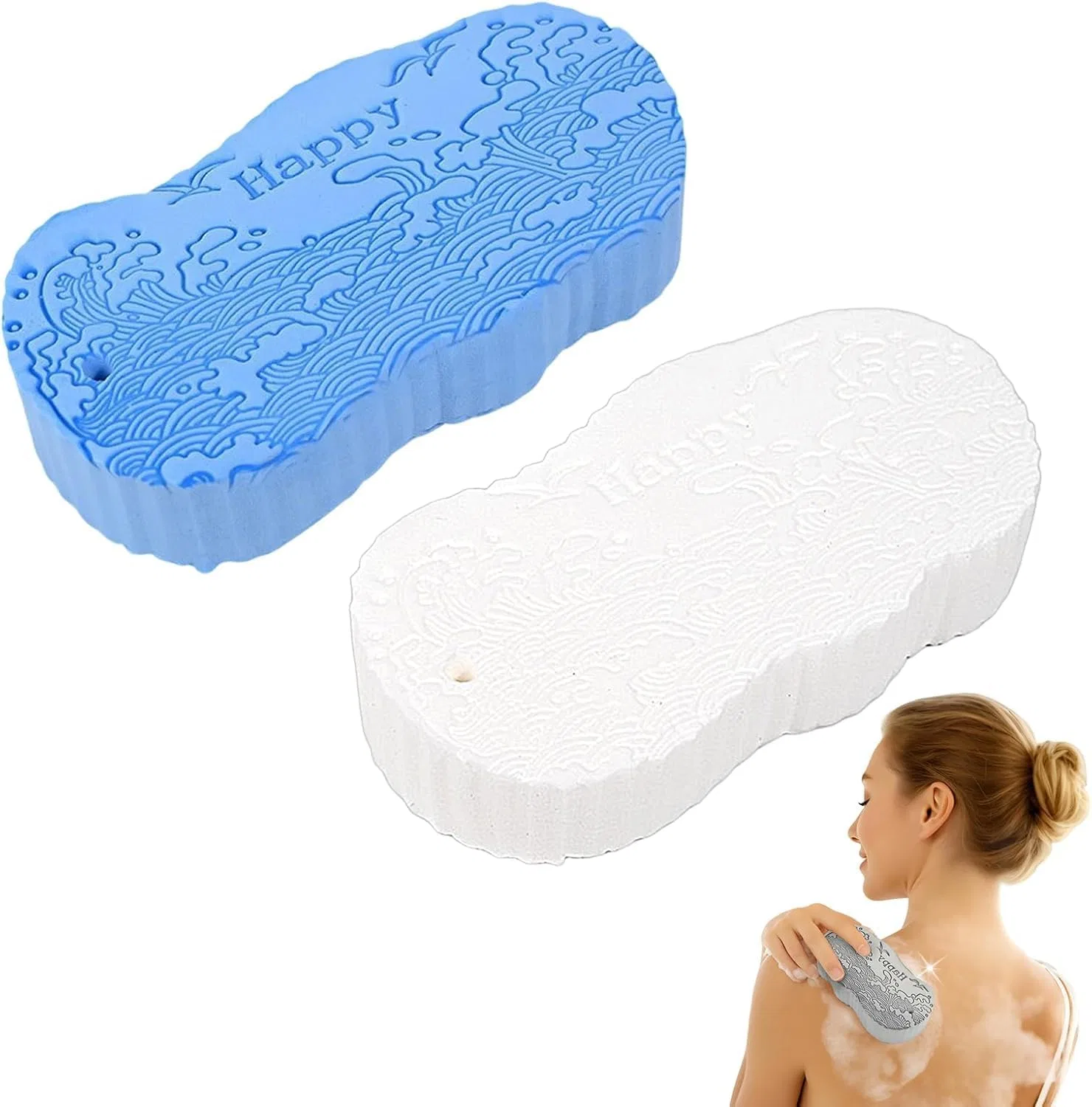 Эксфолиирующая мочалка для душа, Generisch, 1 шт, Blue/White