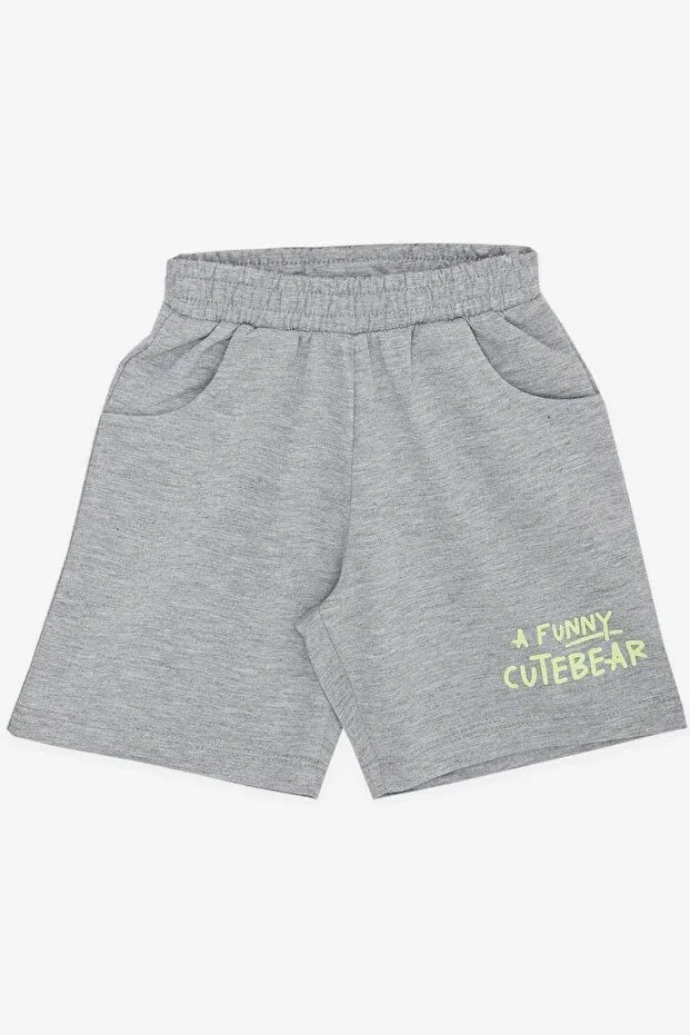 Детский комплект шорт для мальчиков с принтом Teddy Bear Printed Breeze, Pistachio Green — фото 4