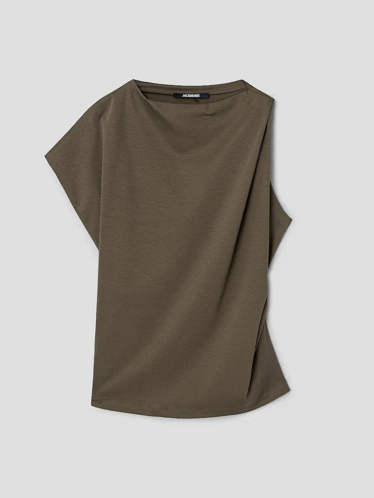 Топ без рукавов с асимметрией JACQUEMUS, Dark Khaki