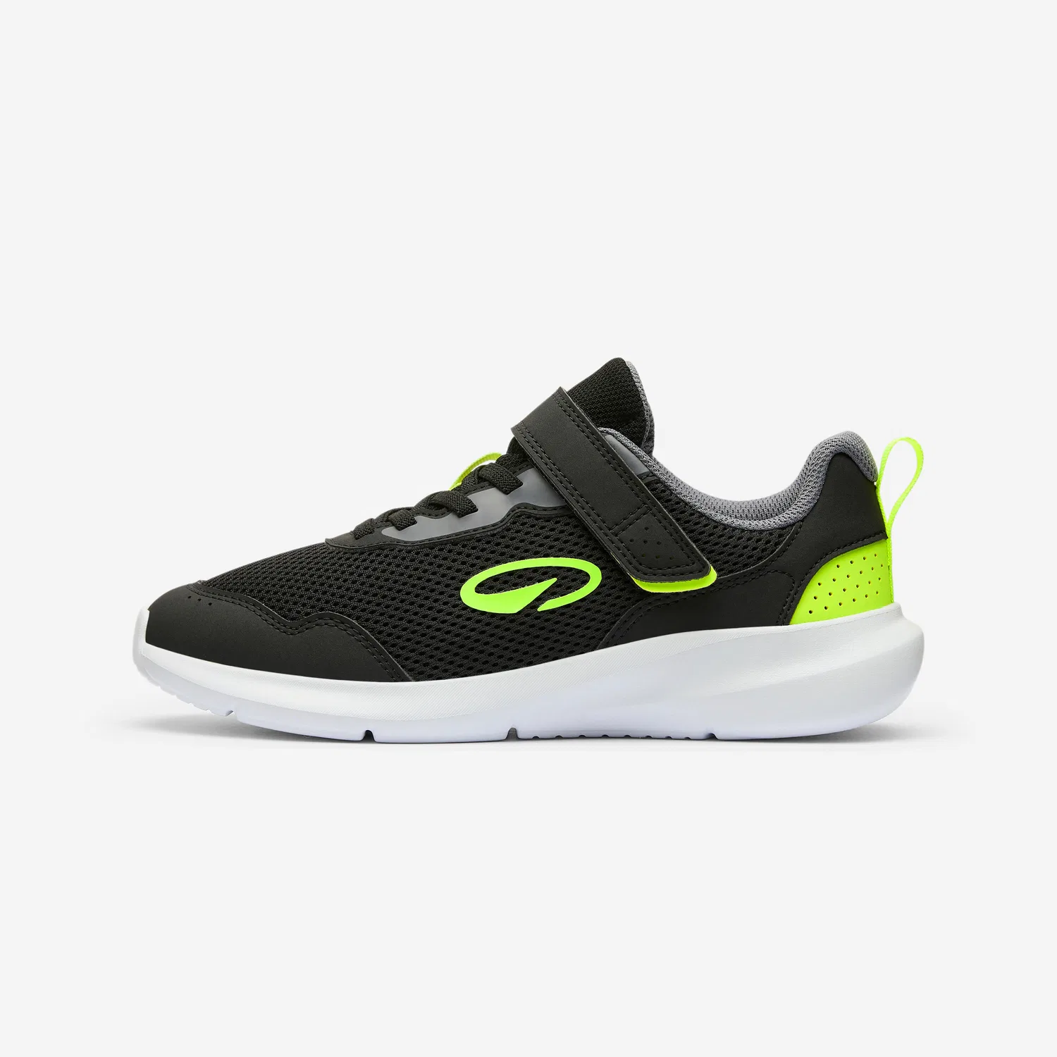 Детские кроссовки с липучкой Play Sporty Decathlon, Rauchschwarz Fluoreszierendes Hellgelb