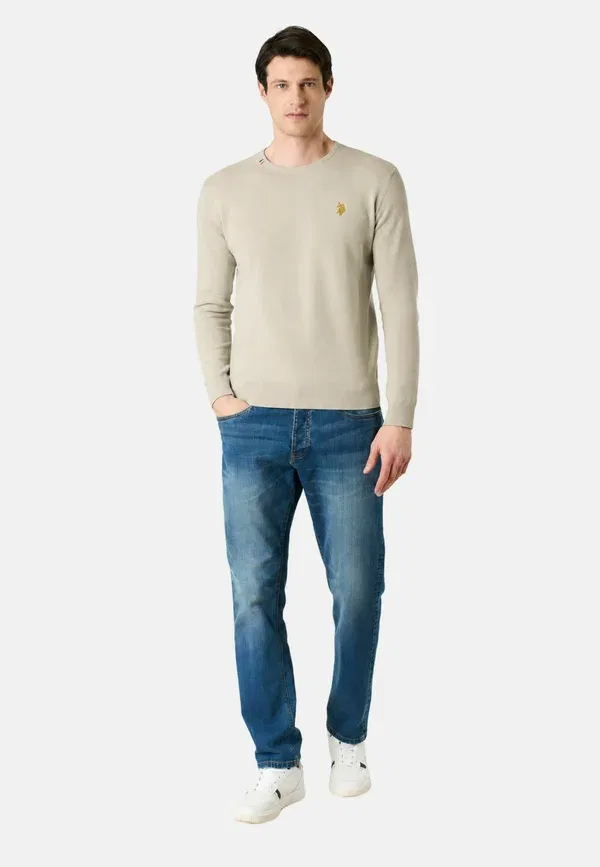 Свитер хлопковый Burt U.S. Polo Assn., beige chiaro, бежевый — фото 2