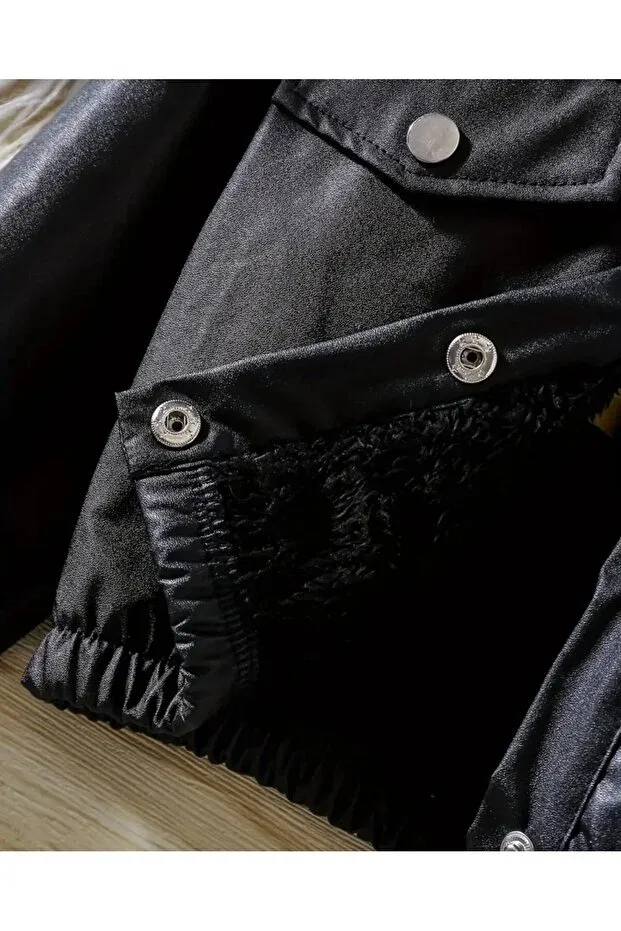 Детское для девочек пальто с длинным рукавом Shop, Black — фото 3