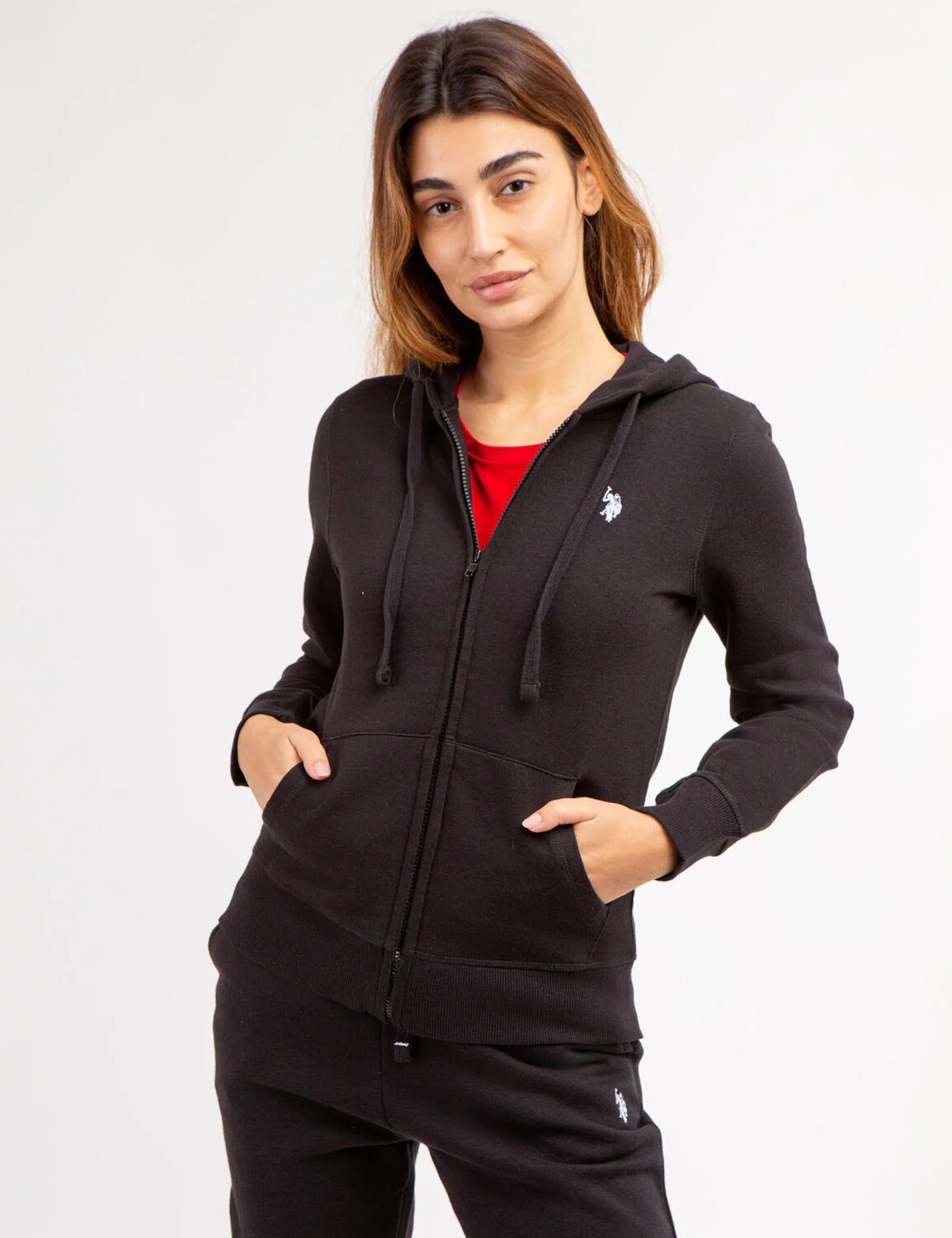 

Худи U.S. Polo Assn. Fleece Full Zip Logo, черный