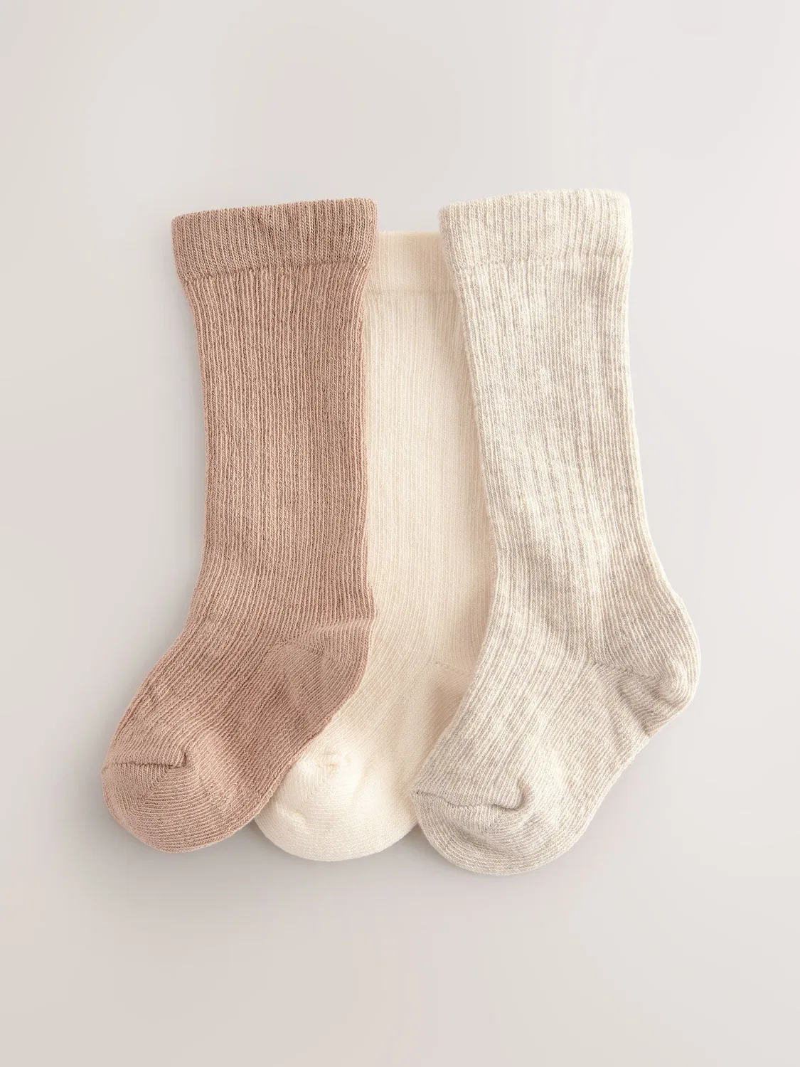 Носки высокие, набор 3 шт, Neutral Rib Knee High Next, нейтральный