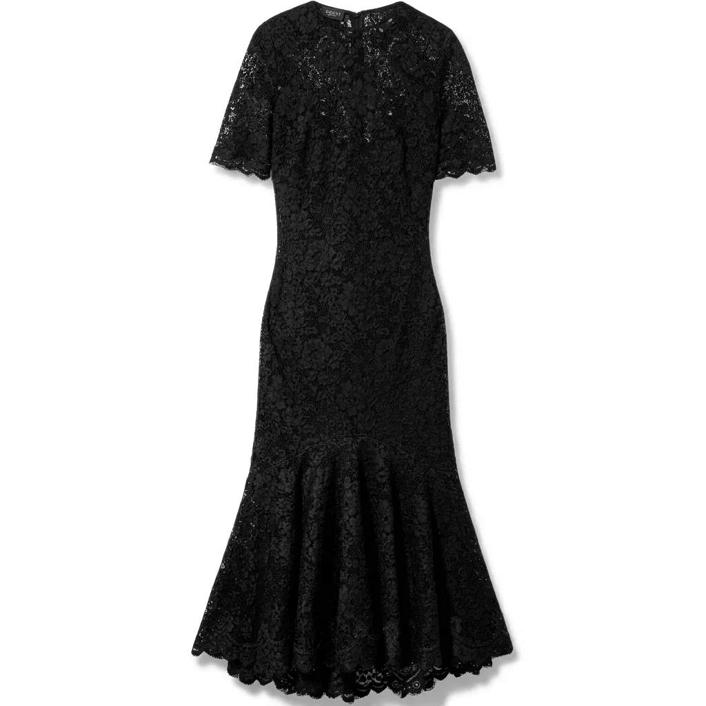 Женское платье с коротким рукавом Black, GUCCI, Черный