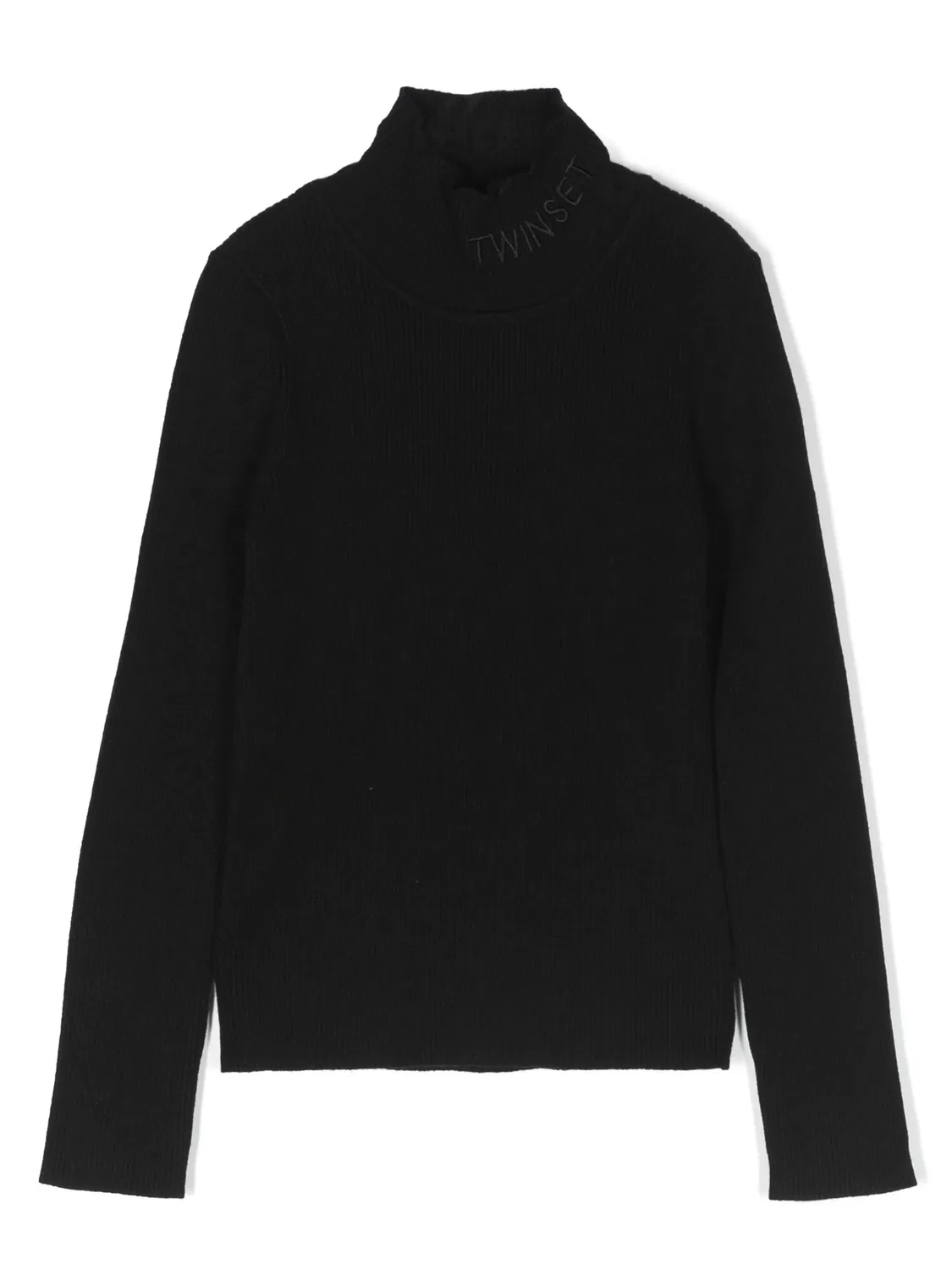 Ребристый джемпер с логотипом TWINSET, черный