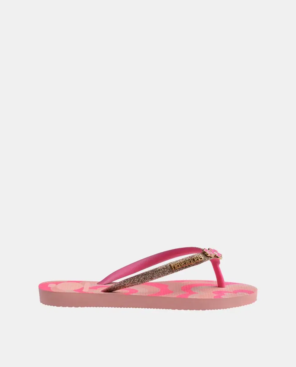 Детские шлепанцы с блестками Slim Glitter Havaianas, Estampado — фото 3