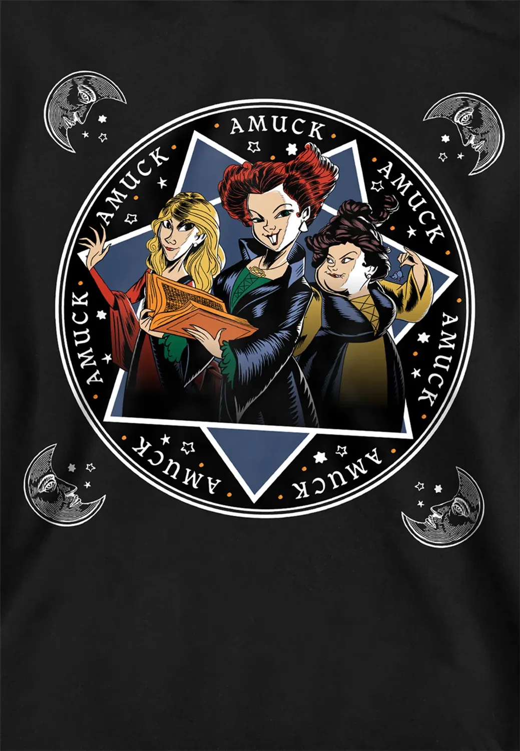 Детский худи с принтом Hocus Pocus Sanderson Sisters Amuck Disney, Black — фото 2
