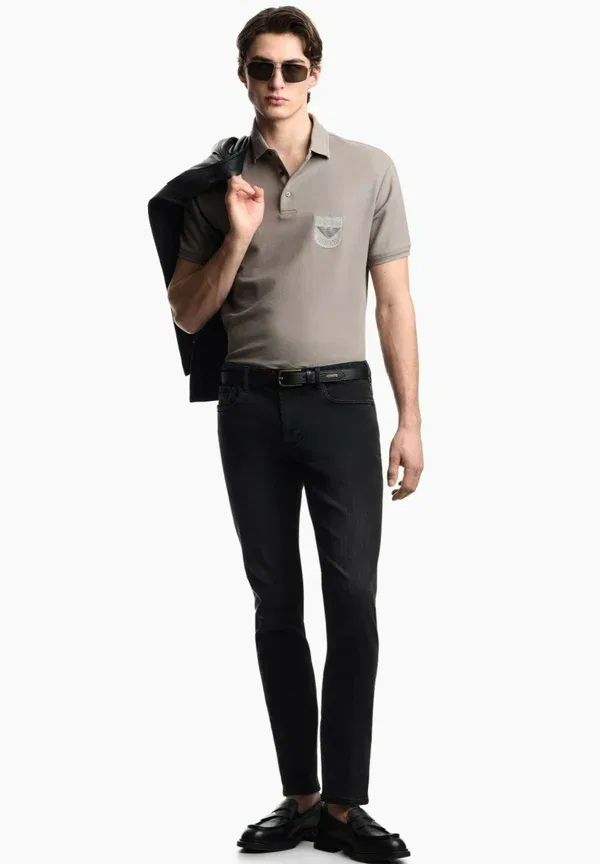 Футболка поло Emporio Armani, бежевый — фото 2
