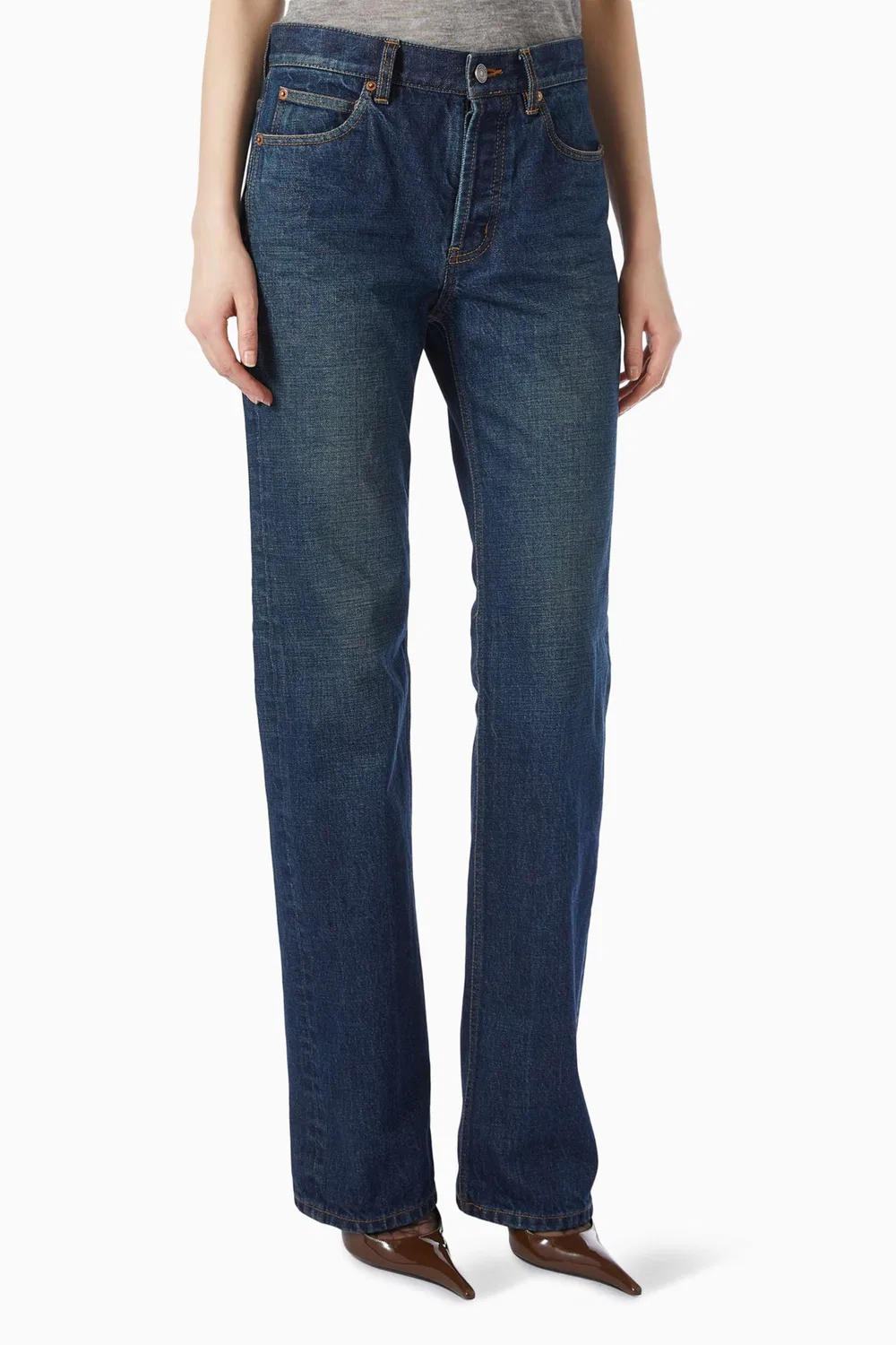 Джинсы с низкой посадкой Nico SAINT LAURENT