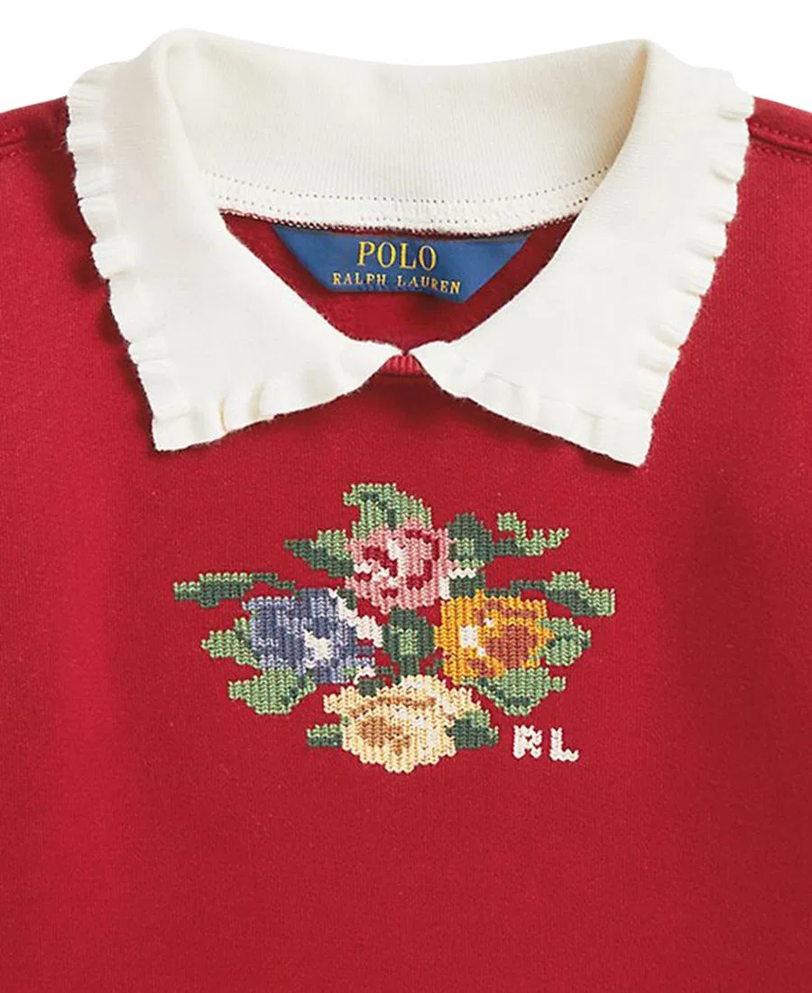 Свитшот с воротником-поло и цветочным принтом Polo Ralph Lauren, Camden Red — фото 3
