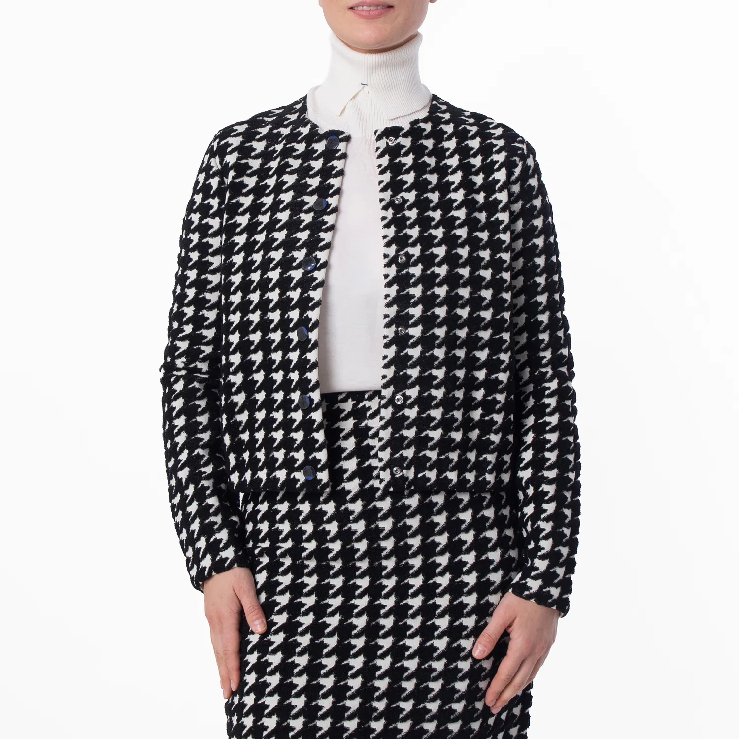 Кардиган с узором в елочку Houndstooth Pattern Cardigan Burberry, Black Ip Pattern