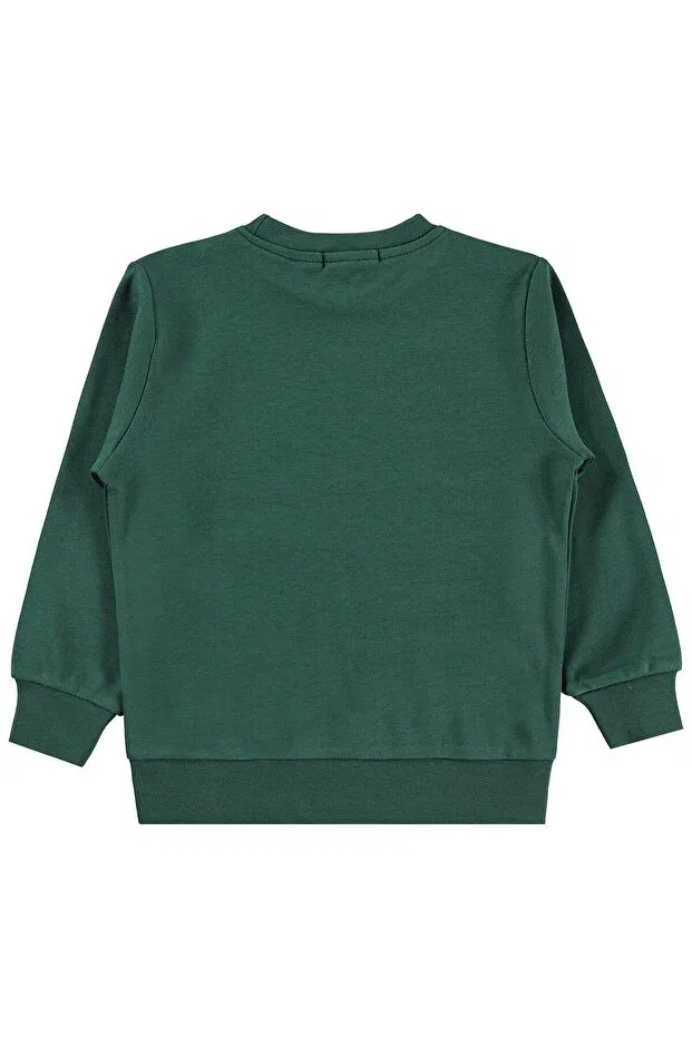 Детские свитшот для мальчиков с принтом Civil Boys, Pine Green — фото 2