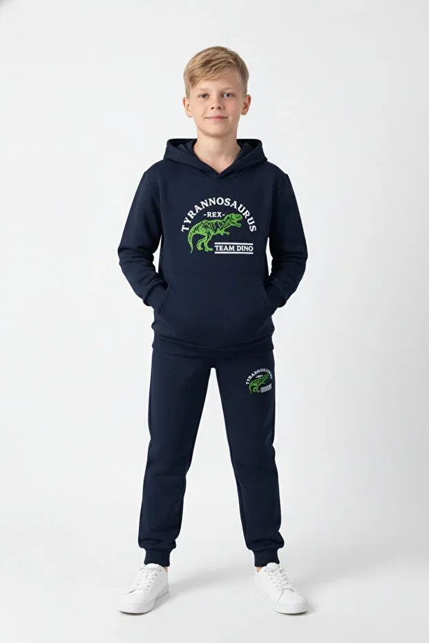 Детский спортивный комплект для мальчиков с принтом Panios Kids, Black-Grey-Navy Blue — фото 4