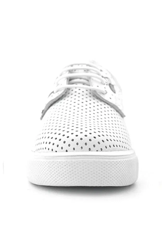 Детские повседневные туфли для девочек из натуральной кожи Tbons special design Rakerplus, White — фото 4