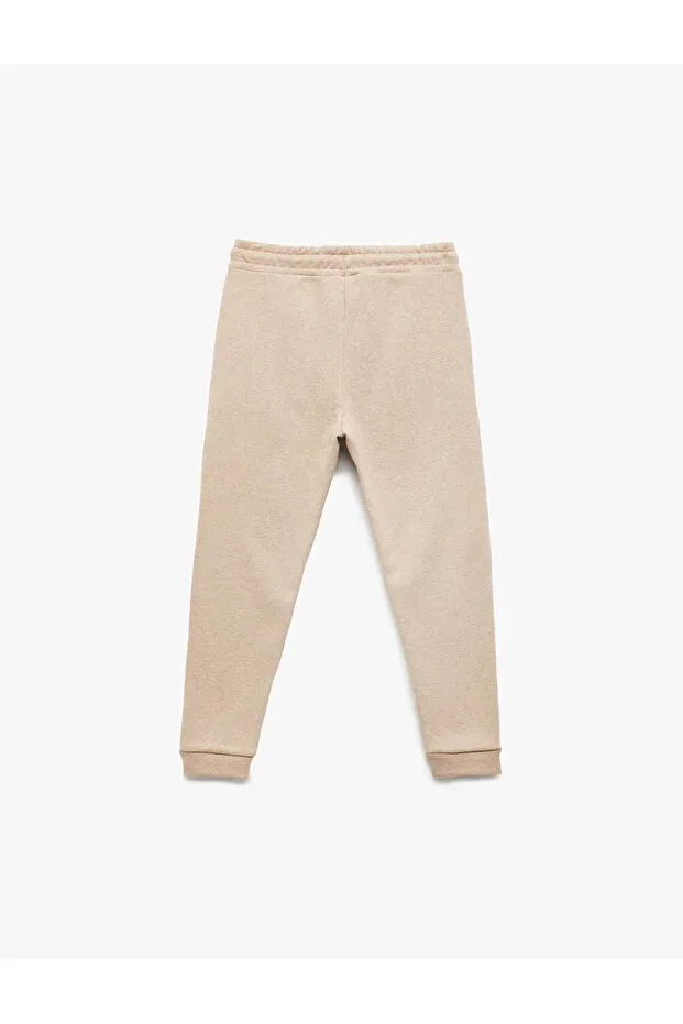 Детские спортивные штаны для мальчиков на флисе Basic fleece-lined jogger sweatpants Koton, Ecru — фото 2