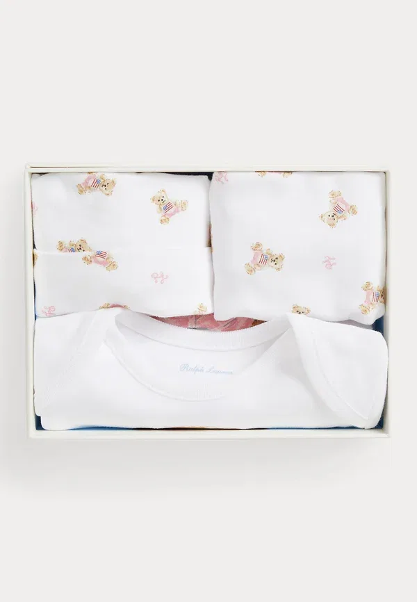 Комплект из 3 предметов хлопковый Polo bear 0-2y Polo Ralph Lauren, White/Multi-coloured, белый/мультиколор — фото 2