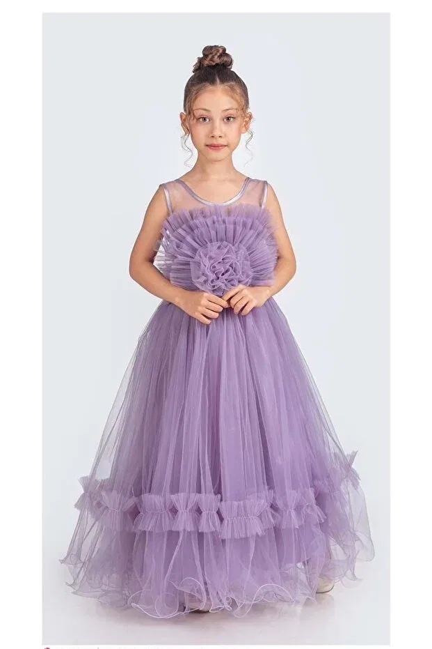 Детское платье для девочек с длинным рукавом Mnk Baby&Kids, Lila