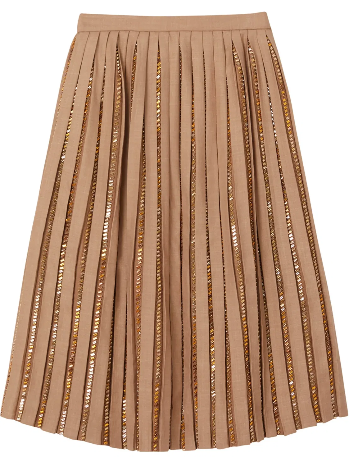 Плиссированная юбка Plissé Soleil с кристаллами Burberry, нейтральный