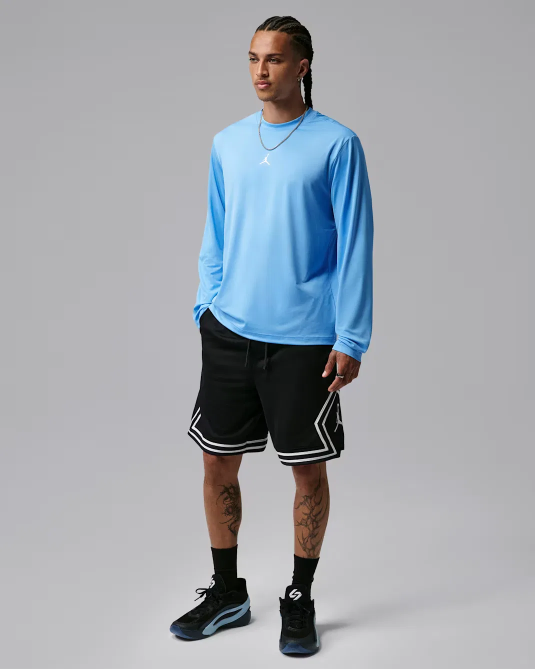 Мужская футболка с длинными рукавами Dri-FIT Jordan Sport Essentials, University Blue — фото 4