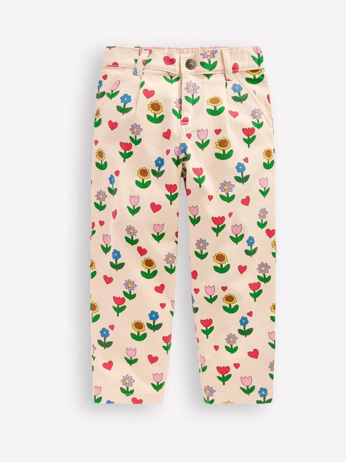 Брюки с защипами, Cream Sunflower Boden, кремовый