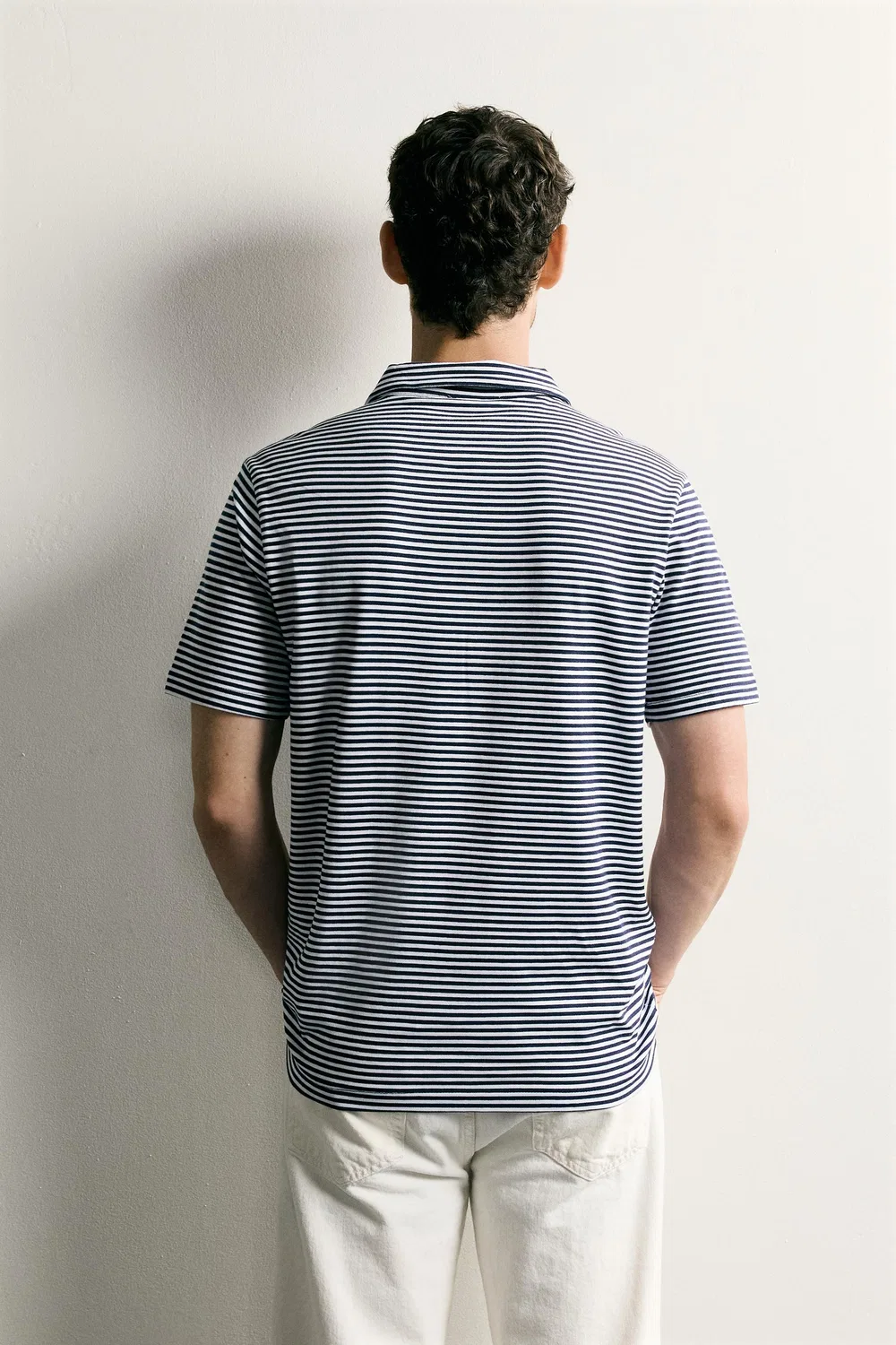 Поло в полоску свободного кроя, стандартного силуэта. ZARA, striped — фото 3