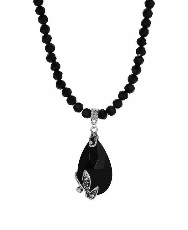 

Ожерелье из черного стекла в форме капли 2028, black