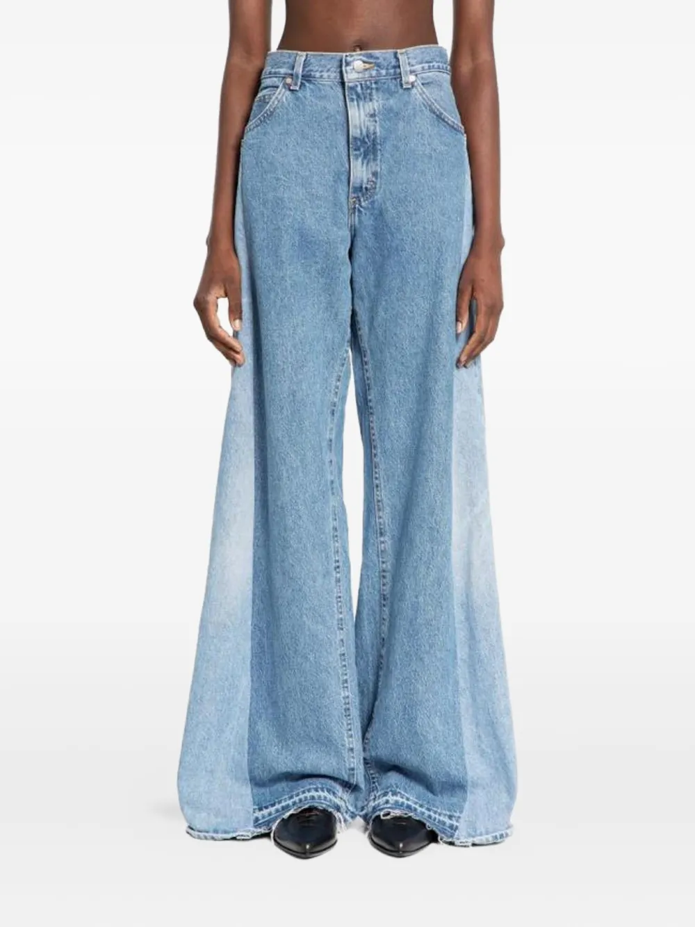 

Джинсы с широкими штанинами и вставками E.L.V DENIM, синий
