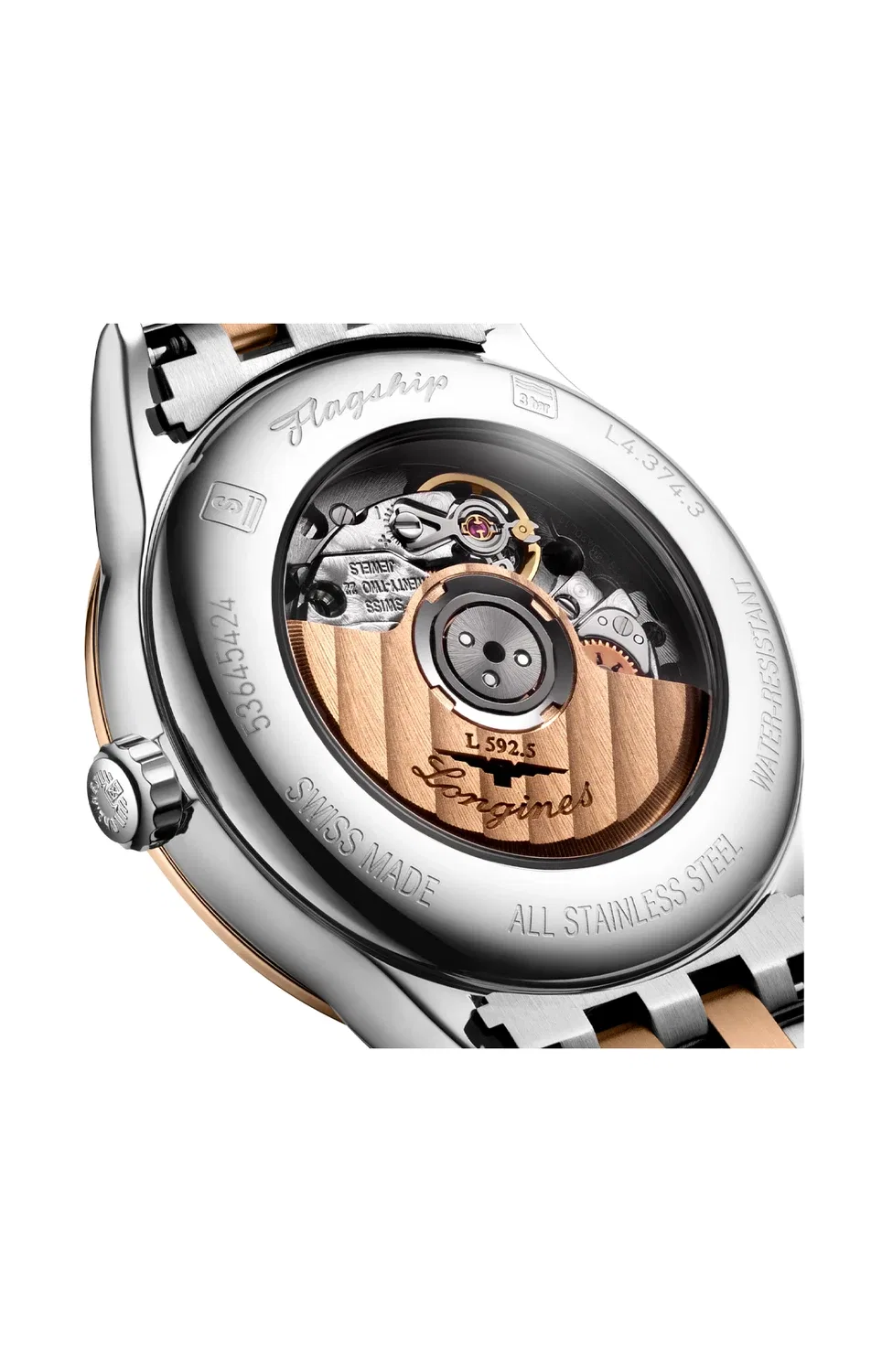 Флагманская классика - L4.374.3.90.7 LONGINES, серебряный — фото 3