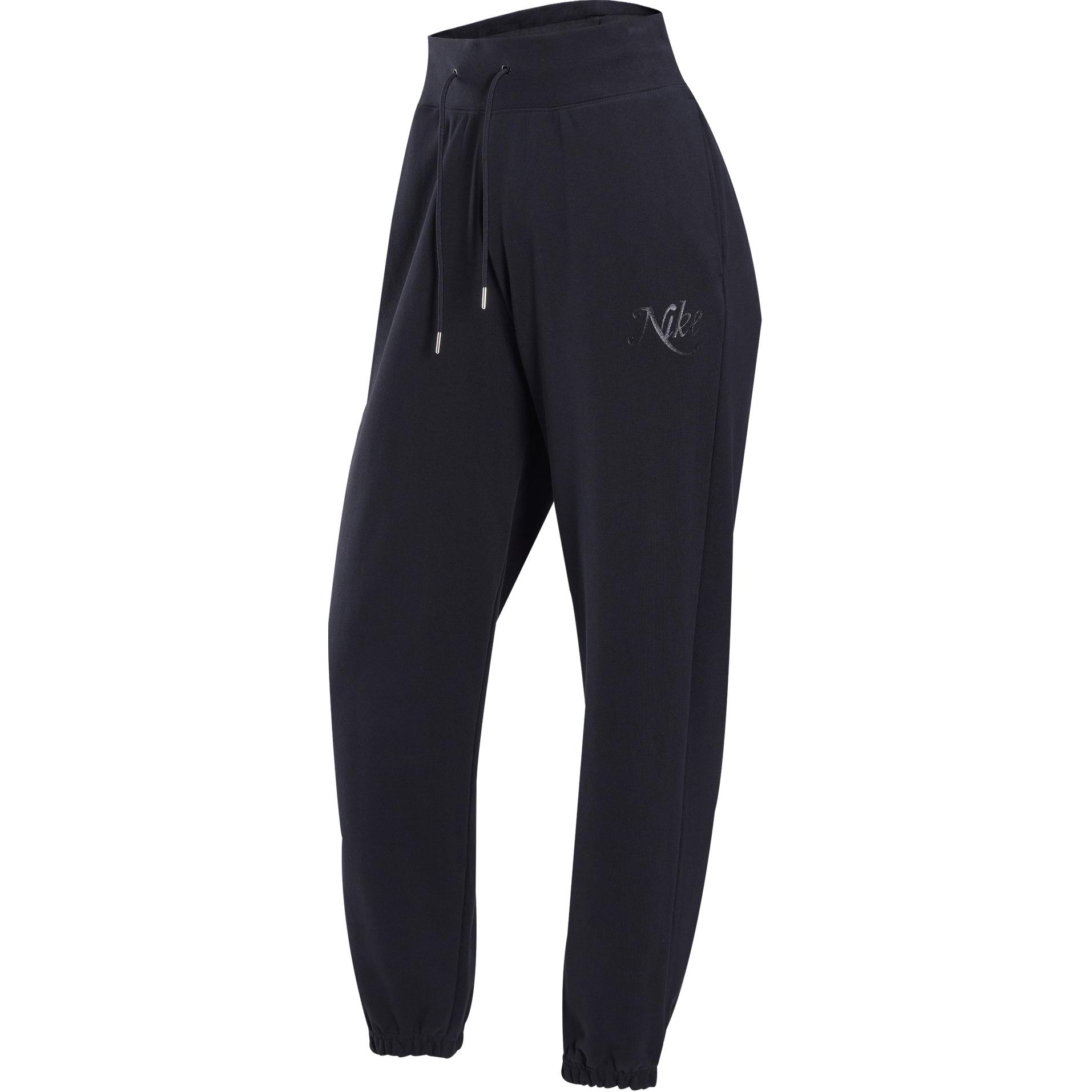 Спортивные штаны Nike Phoenix Fleece OVERSIZE вязаные женские черные — фото 2