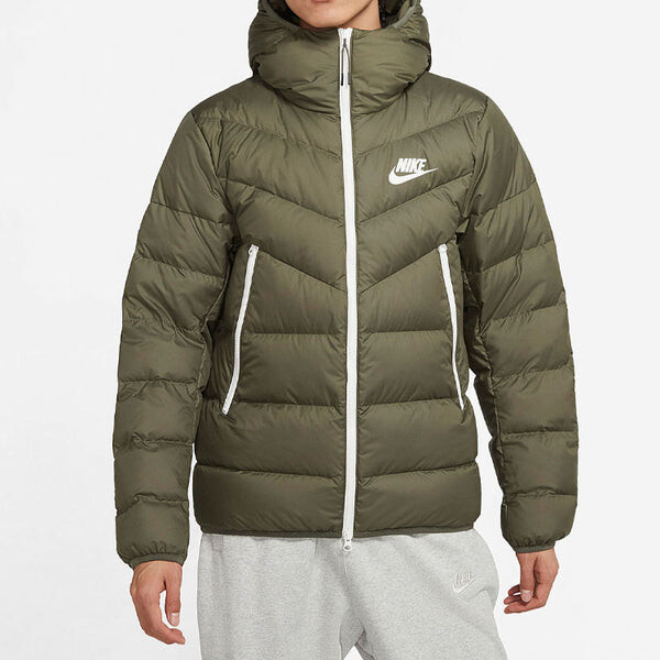 Пуховик Nike Sportswear NSW Down Fill Sports hooded Stay Warm Down Jacket Green, зеленый — фото 3