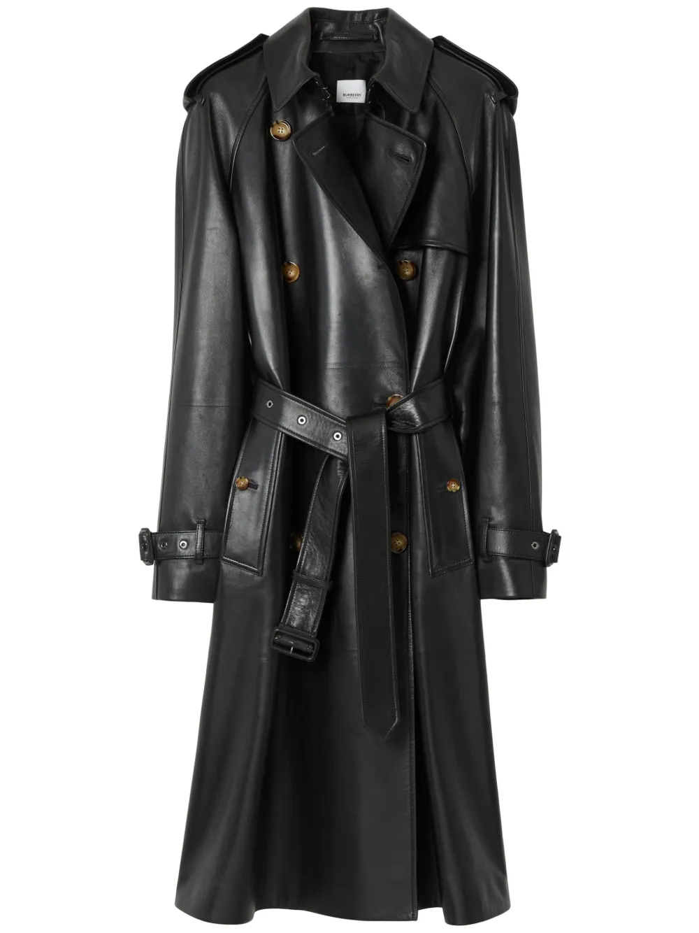 

Двубортный тренч с поясом BURBERRY, черный