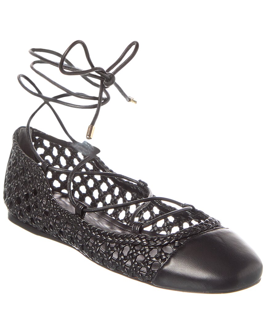 Кожаные балетки Alexandre Birman Tresse, черный