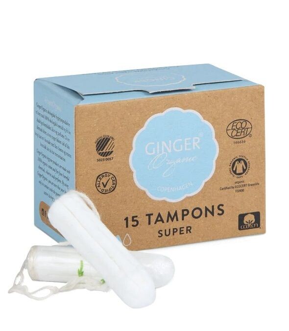 

Ginger Organic Super гигиенические тампоны, 15 шт.