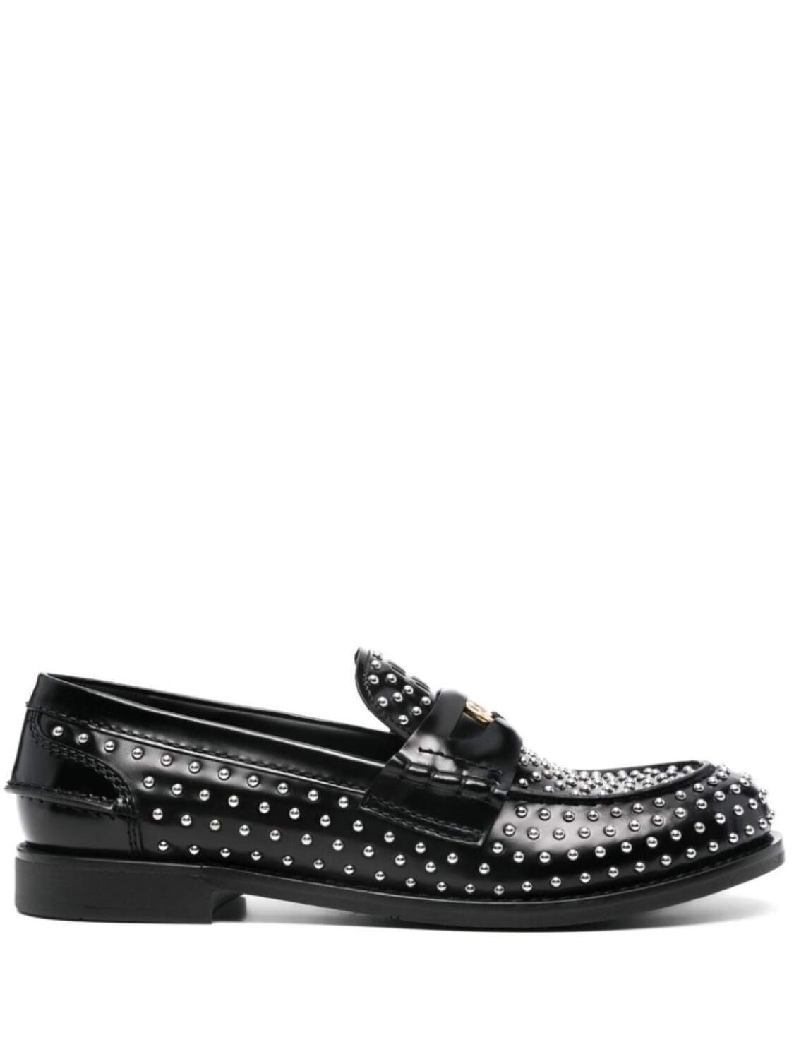 Miu Miu мокасины с заклепками, черный