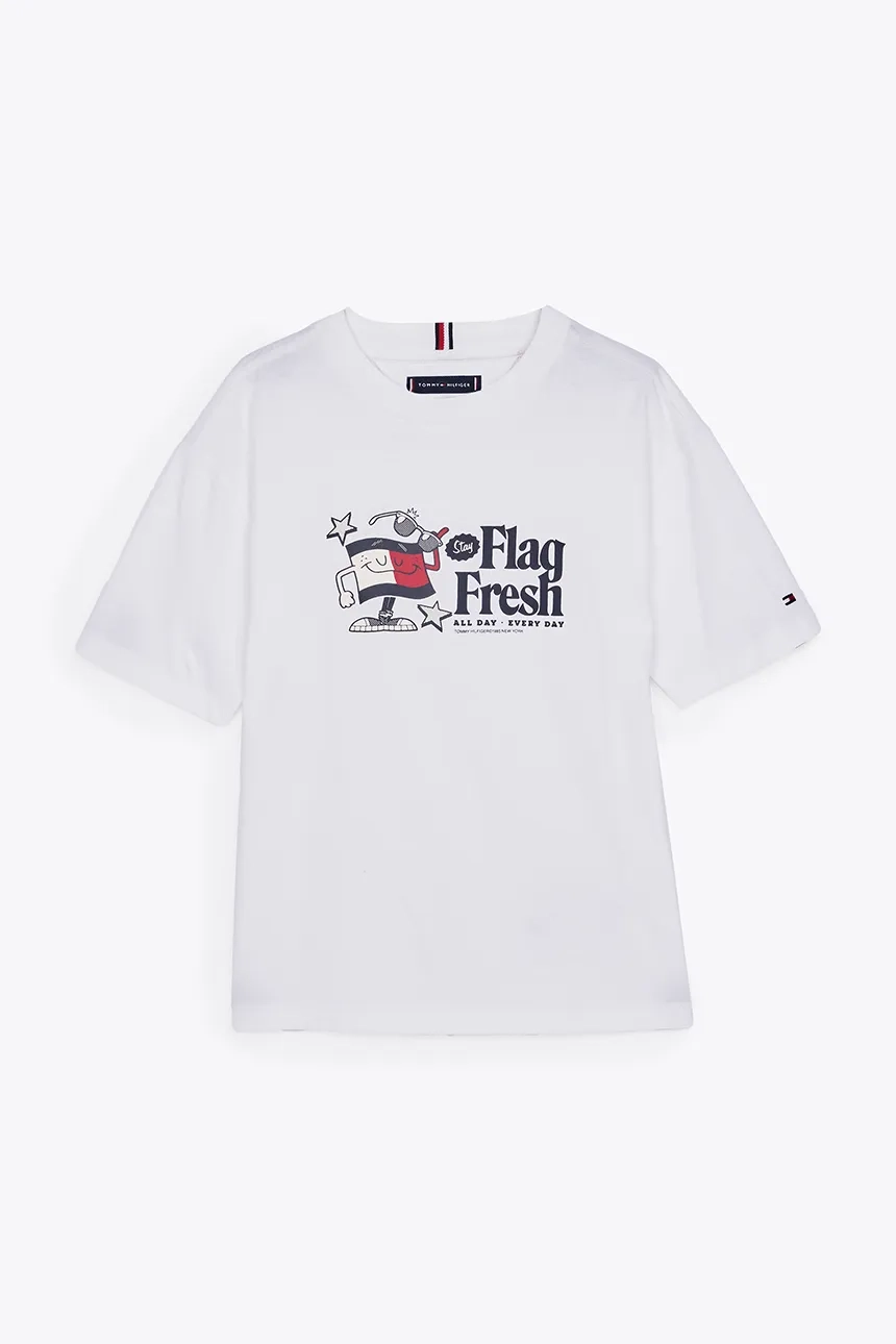 

Хлопковая футболка для детей Tommy Hilfiger, белый