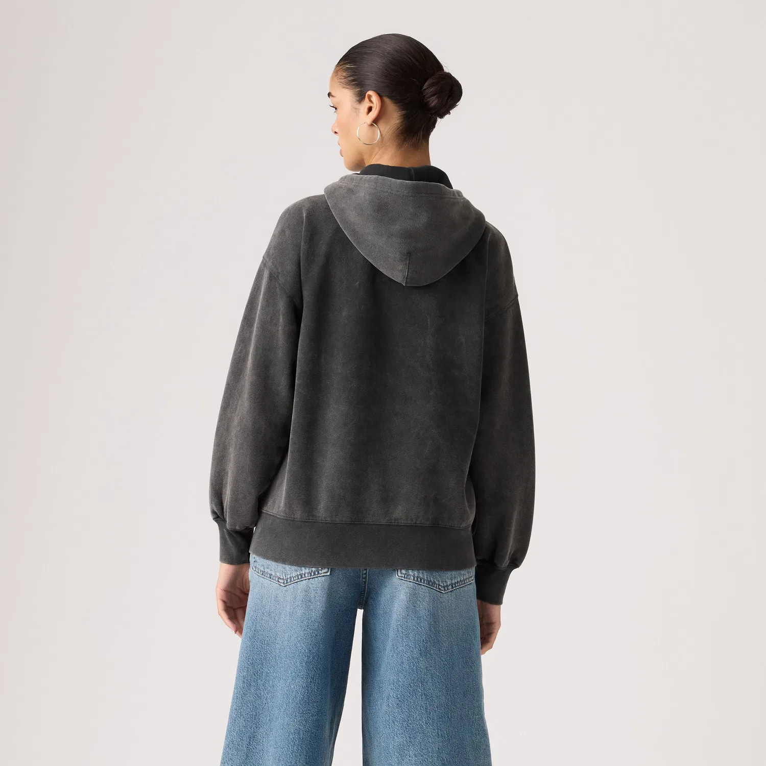 Женская винтажная толстовка свободного кроя с эффектом окрашивания ткани Levi's, Black — фото 3