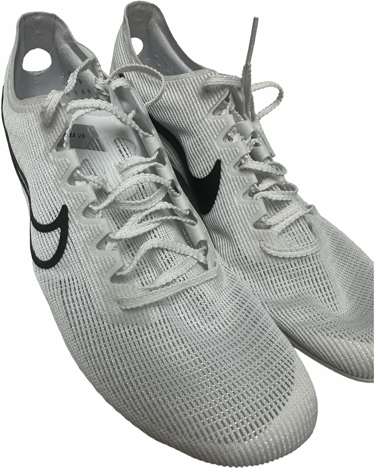 Легкоатлетические бутсы для бега на длинные дистанции Nike Zoom Mamba 6, 4,5 дюйма, белые/черные, White/Metallic Silver/Black — фото 2