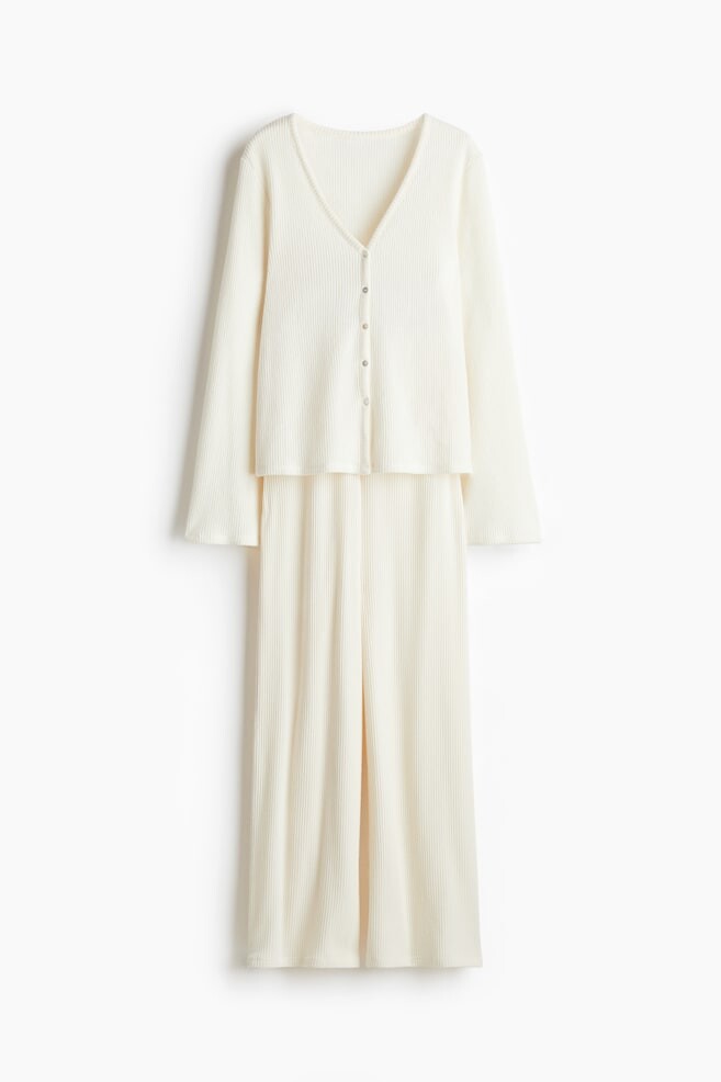 

Пижама из джерси в рубчик H&M, бежевый
