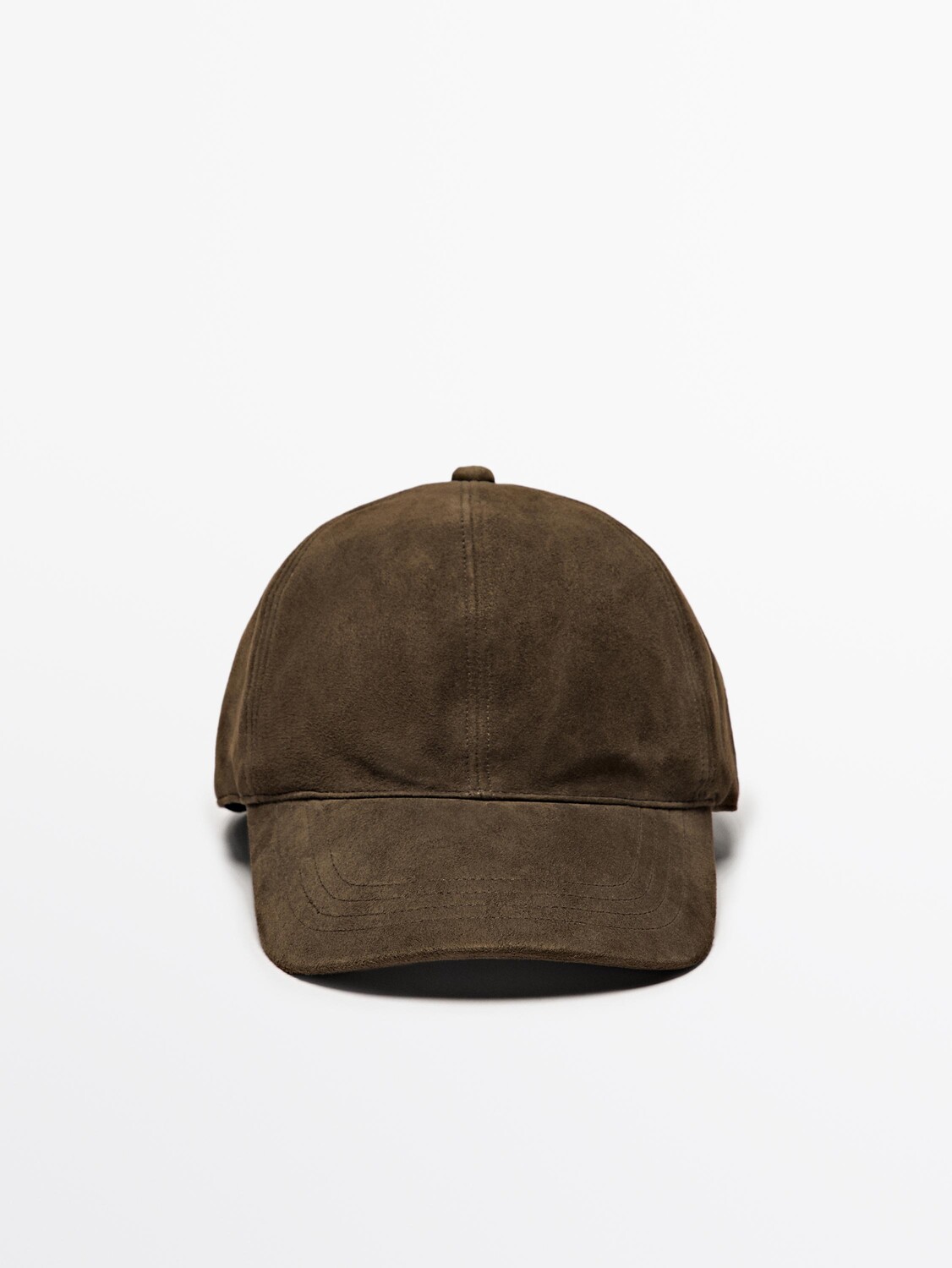 

Кепка из спилковой кожи Massimo Dutti, хаки