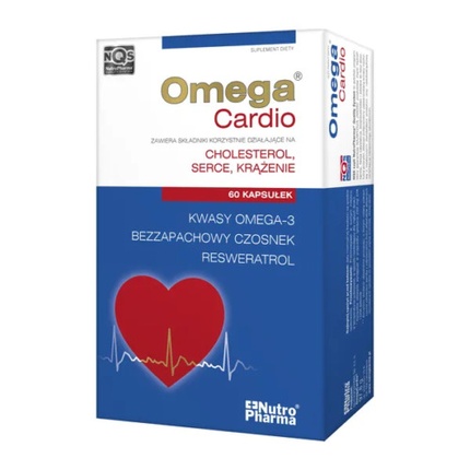 

Omega Cardio + Garlic 180 капсул Heart Omega 3 DHA EPA Resveratrol Nutropharma