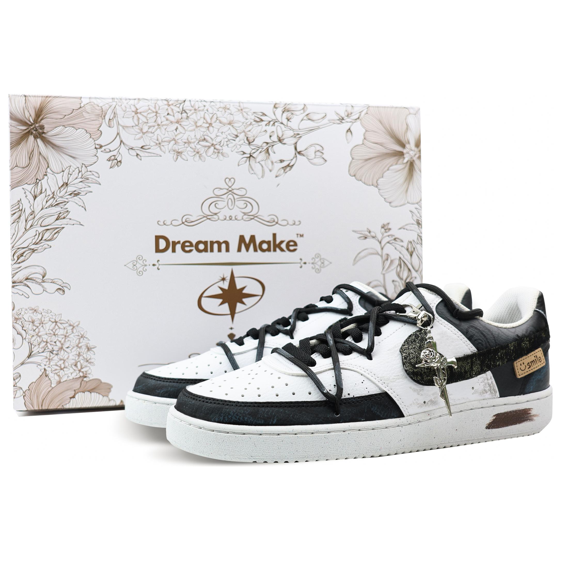 

Nike Кроссовки Court Vision 1 мужские низкие черно-бело-синие, цвет Black Blue