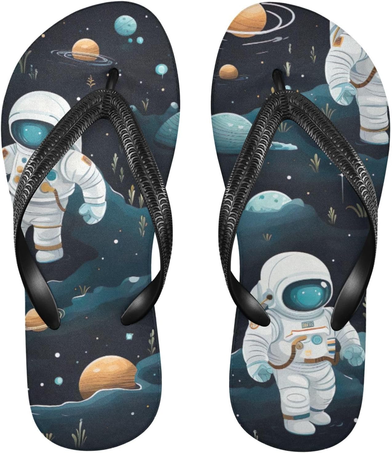 

Пляжные летние сандалии Space Planet Galaxy Astronaut для женщин и мужчин, шлепанцы для душа Kfbe