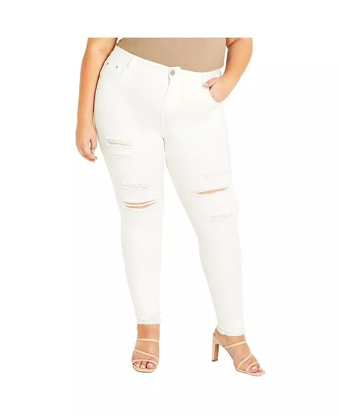 

Джинсы больших размеров Asha Wild Rose CITY CHIC, слоновая кость