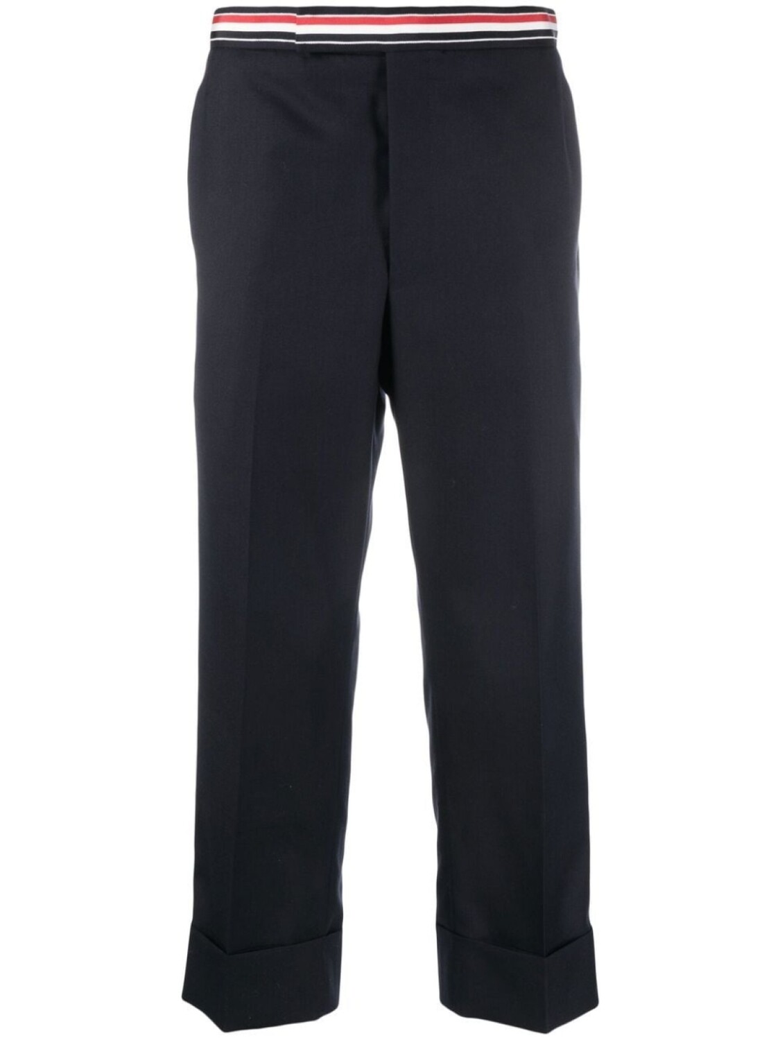 

Thom Browne RWB-waistband cropped tailored trousers, синий
