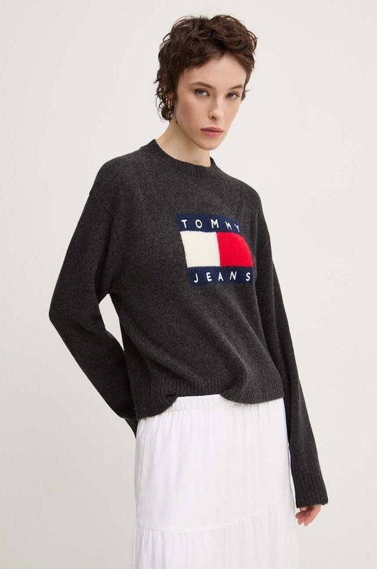 

Свитер из смесовой шерсти Tommy Jeans, серый