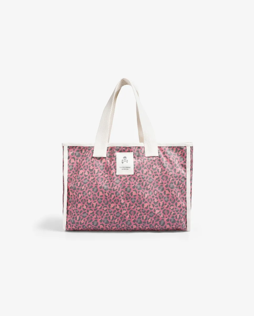 

Детская сумка-шоппер с анималистичным принтом Scalpers, розовый