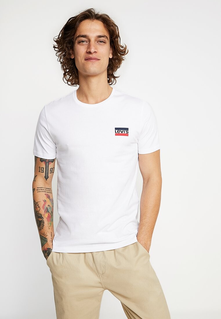 базовая футболка Crewneck Graphic 2 Pack Levi's, цвет white/mineral black — фото 2