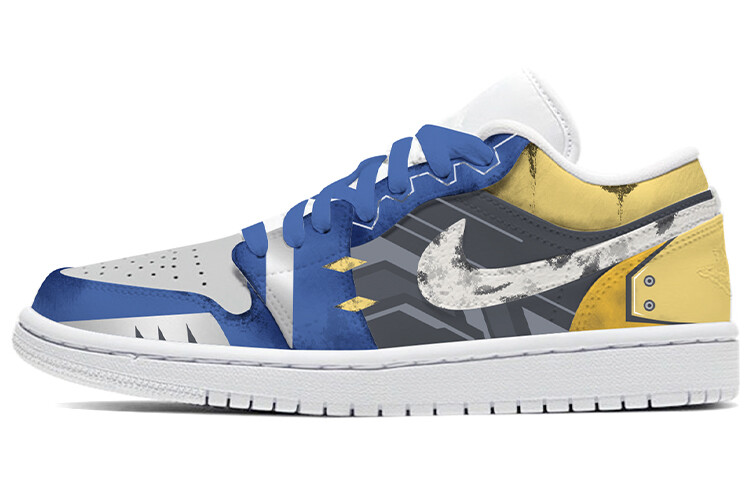 

Кроссовки Air JORDAN 1 Vintage Basketball Shoes Women's Low-Top Blue Yellow