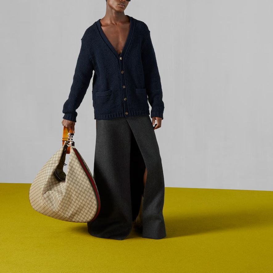 Кардиган Gucci Knit Wool Cardigan With Gucci Intarsia 'Dark Blue' 761541-XKDK4-4492, синий — фото 2